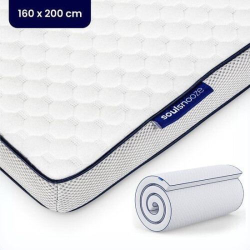 SoulSnooze® DuoComfort Premium Topper – 160 x 200 x 7 cm - Dubbelzijdig Design – incl Bamboe Hoes En