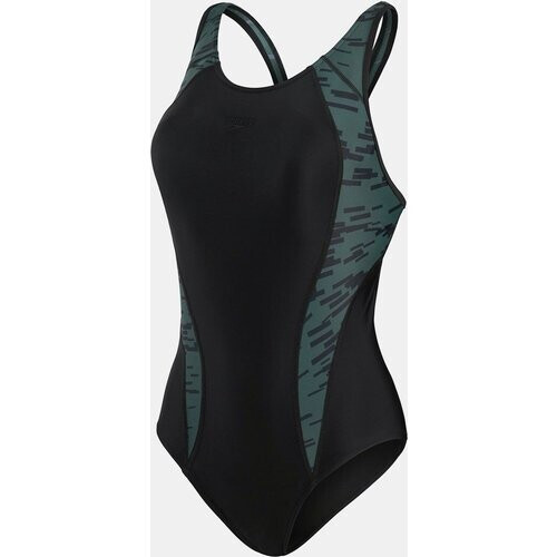 Speedo Allov Panel Laneback Badpak Zwart/Donkergroen Tweedehands