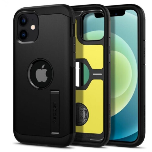 Spigen Tough Armor - Soft case - Schokbestendig - Zwart - iPhone 12 Mini Tweedehands