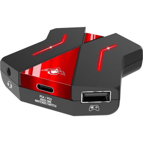 Spirit of Gamer Crossgame 2 - Toetsenbord en Muis Converter - Compatibel met PS3/PS4/Xbox One/Nintendo Switch - Rood
