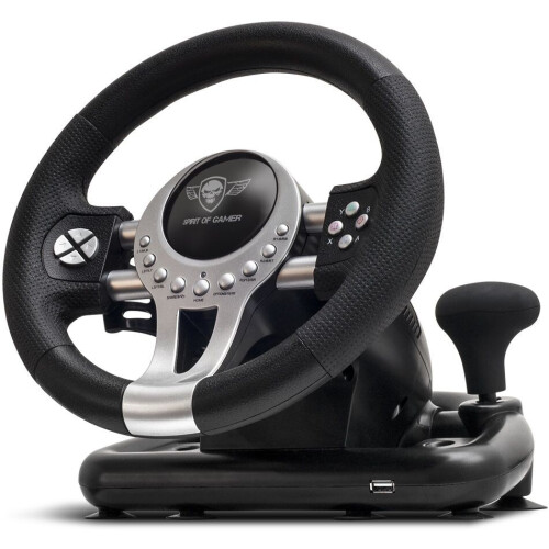 Spirit of Gamer Race Wheel Pro 2 - Race Stuur - Force Feedback - Zilver Zwart Tweedehands