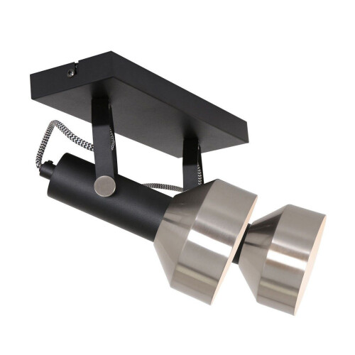 Mexlite 3338ZW - Spot plafondlamp - Draaibaar en kantelbaar - Zwart Tweedehands
