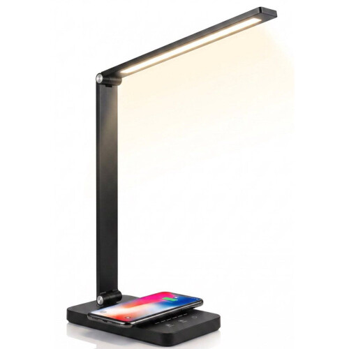 Stane Bureaulamp LED Dimbaar - 5 Lichtkleuren 2700K-6000K - Touchbediening - USB Oplader - Zwart Tweedehands