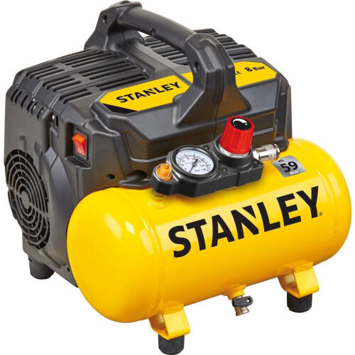 Stanley DST 100/8/6 - Luchtcompressor - 8Bar 105L/min Olievrij 6L Tank - Met Handvat en Anti-Slip Voeten Tweedehands