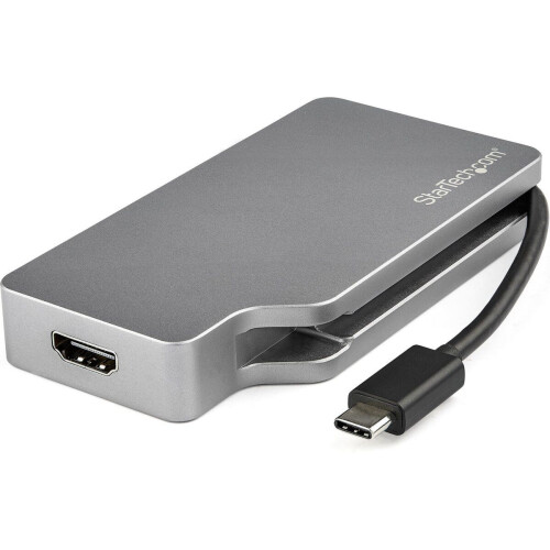 StarTech.com USB-C Multiport Video Adapter - 4-in-1 HDMI VGA DVI mDP - 4K 60Hz - Space Gray Tweedehands