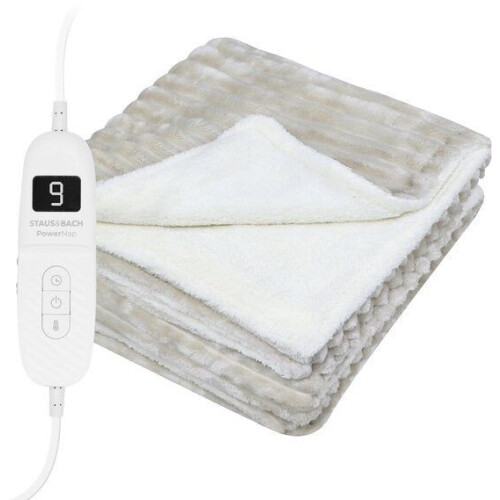STAUS&BACH Elektrische deken 3XL - 2 persoons bovendeken - Dubbelzijdig Fleece Sherpa Warmtedeken -