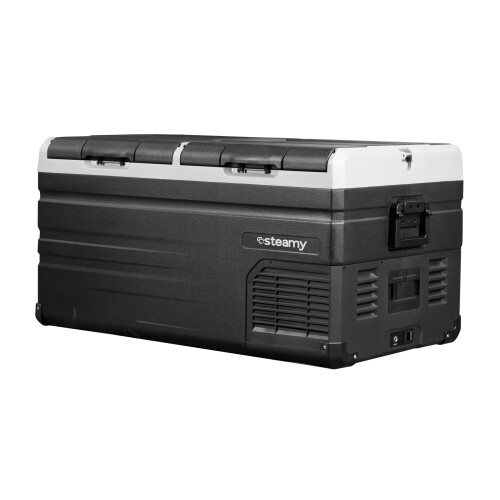 Steamy-E Dual Zone Elektrische Compressor Koelbox - Dual Zone - 90 liter - 12V en 230V - voor auto en camping - Zwart Tweedehands
