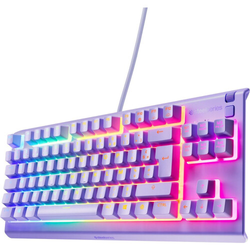 SteelSeries Apex 3 TKL - Gaming Toetsenbord - Fluisterstille schakelaars - Lavander Tweedehands