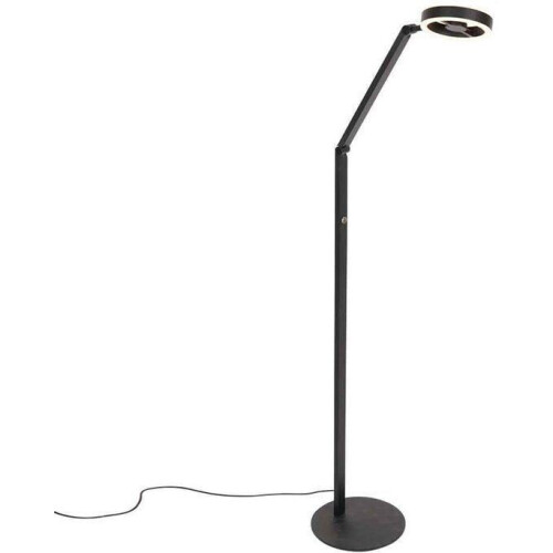 Steinhauer Ringlux - vloerlamp - verstelbare hoogte 110-140cm - zwart metaal -Ø 25cm - LED - 4138ZW