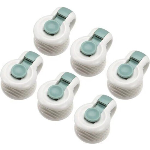 Dekbedclips - Stevige Dekbed Knijpers - 6 stuks - Wit / Groen (6 stuks) Tweedehands