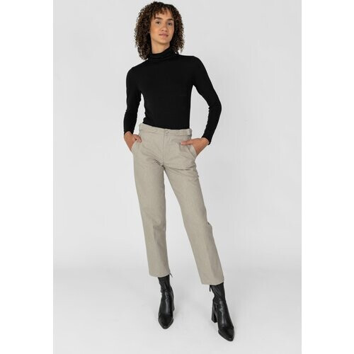 STORY OF MINE dames vegan Broek Slim-Fit Stof Beige Tweedehands