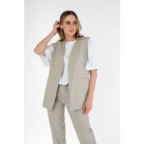 STORY OF MINE dames vegan Lang Vest Beige Tweedehands