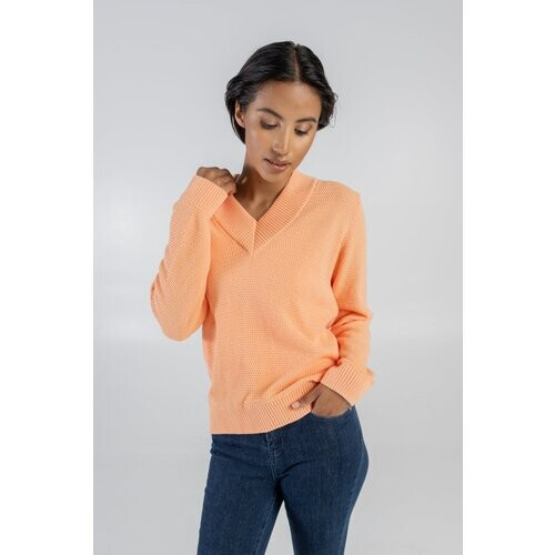 STORY OF MINE dames vegan Sweater V-Hals Oranje Tweedehands