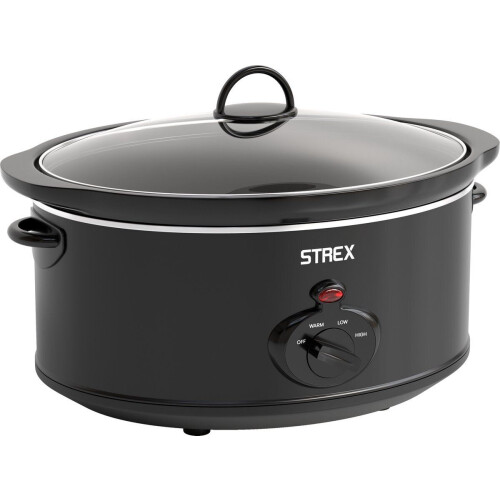 Strex Slowcooker 6.5L - Uitneembare Keramische Binnenpan - Warmhoudfunctie - Slow Cooker - Zwart