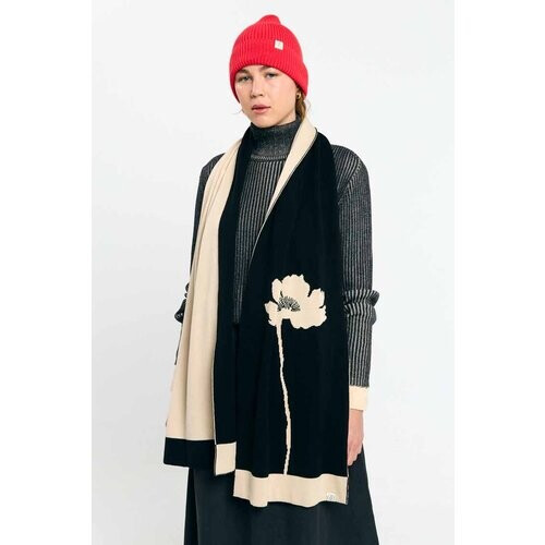 SUITE13LAB dames vegan Sjaal London Flower Zwart Wit Tweedehands