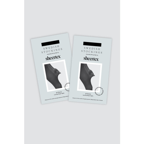 Swedish Stockings dames vegan Panty Set 2-Pack Lois Rip Resistant Zwart Tweedehands