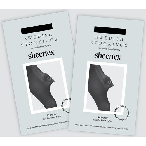 Swedish Stockings dames vegan Panty Set 2-Pack Lois Rip Resistant Zwart Tweedehands