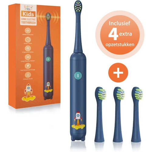 Sweet Sprout Sonische Elektrische Tandenborstel Kinderen - Inclusief 3 opzetstukken en timer - 0 t/m 4 jaar