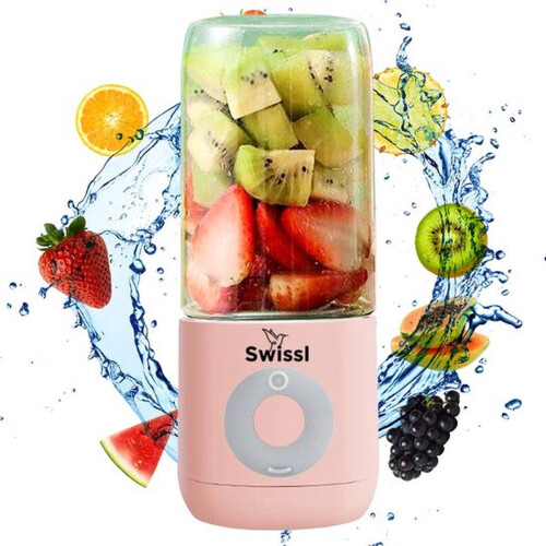 Swissl Blender To Go - Draadloze Smoothie Maker - 500ml - Compact en Oplaadbaar - Roze