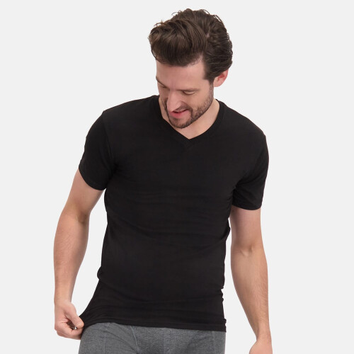 T-Shirts Velo V-hals (2-pack) - Zwart L Tweedehands