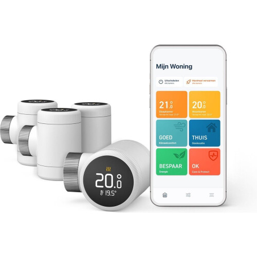 Tado Slimme Radiatorknop X - Radiatorthermostaat - Bespaart tot 28% energie - (4 stuks)