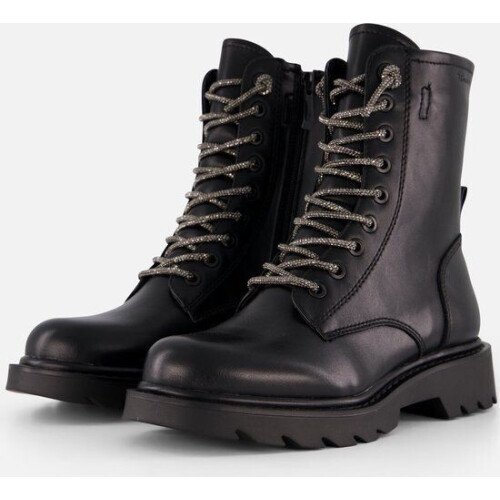 Tamaris - Veterboots - Maat 40 - Zwart Synthetisch Tweedehands