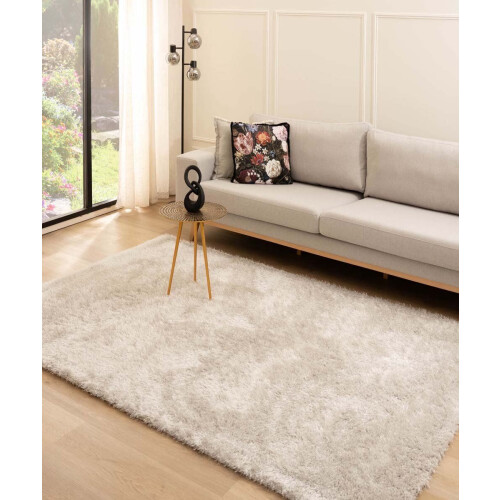 Tapeso Posh - Hoogpolig vloerkleed - Velvet glans - Lichtzilver 280x380 cm Tweedehands