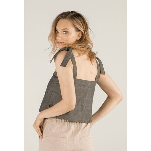 TAWAST dames vegan Top Free Spirit Charcoal Grijs