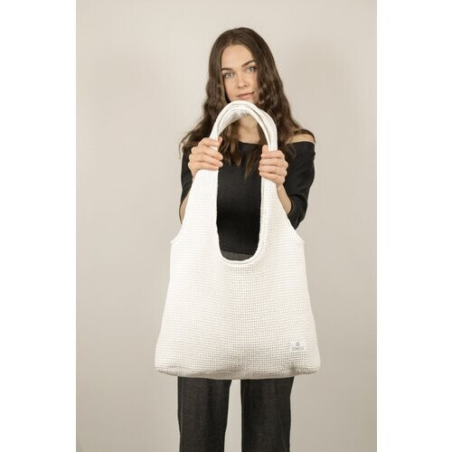 TAWAST dames vegan Tote Bag Cloud Wit Wafelstructuur Tweedehands