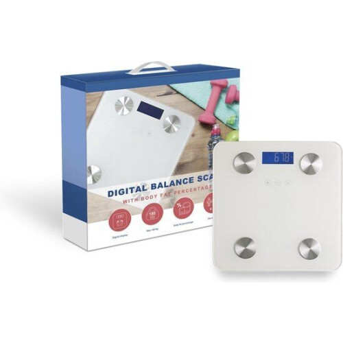 Technosmart Weegschaal – Personenweegschaal – Slim – Op Batterijen – 180 kg - 2 x 28 x 28 cm