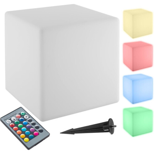 tectake® Luminous Cube - LED lichtkubus 43x43x43 cm - 16 RGB kleuren 5 lichtmodi