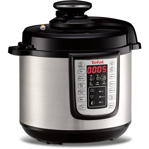 Tefal All-in-One CY505E - Slowcooker Multicooker Snelkookpan - 25 programma's - 6 liter - Zilver/Zwart