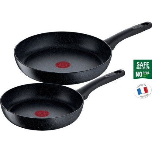 Tefal Black Stone koekenpannenset - Ø 24/28 cm