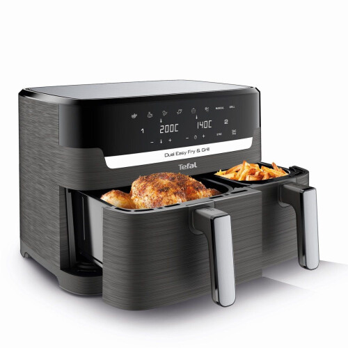 Tefal Easy Fry Dual XXL&Grill EY905B - Dubbele Airfryer - 8.3L - 8 automatische programma's Tweedehands