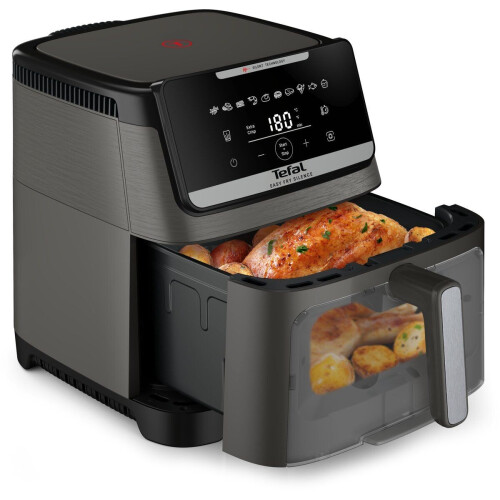 Tefal Easy Fry Silence XXL EY846H - Stille Airfryer - 7L - 1700W - 10 Programma's - Donkergrijs