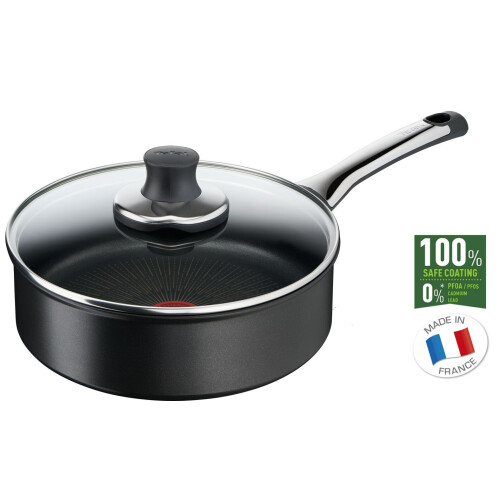 Tefal Excellence - Hapjespan 24 cm - Titanium anti-aanbaklaag - Glazen deksel
