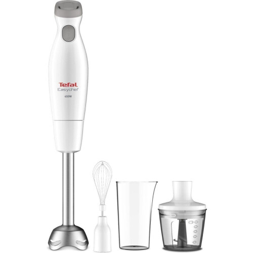 Tefal HB4531 Easychef - Staafmixer 450W - 2 snelheden - Grijs RVS Wit