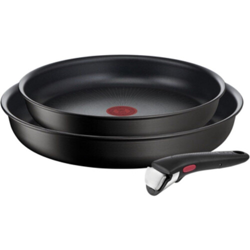 Tefal Ingenio Unlimited - Pannenset 24/28 cm - Verwijderbare handgreep - Zwart (2 stuks)