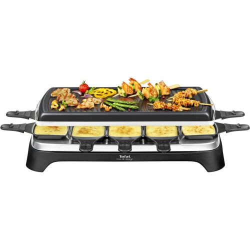 Tefal Inox RE4588 - Gourmetstel - 10 pannetjes - zwart