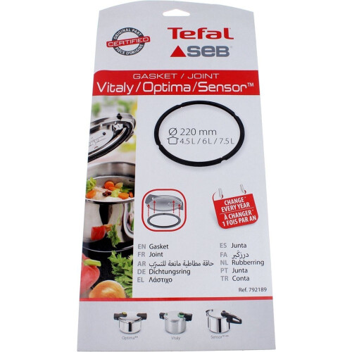 Tefal Kwisto - DichtingØ220mm - Voor 4,5-7,5 liter snelkookpannen - Grijs