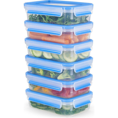 Tefal MasterSeal Fresh N1031951 - Mealprep Vershouddozenset - 6x 0,8L - 100% Lekvrij - Blauw (6 stuks) Tweedehands