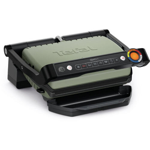 Tefal OptiGrill Eco GC71EL - Contactgrill - 6 automatische programma's - Zwart/Groen Tweedehands