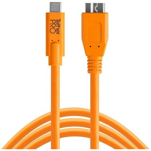 Tether Tools CUC3315-ORG - USB A naar Micro-USB B kabel - 4,6 m - Oranje