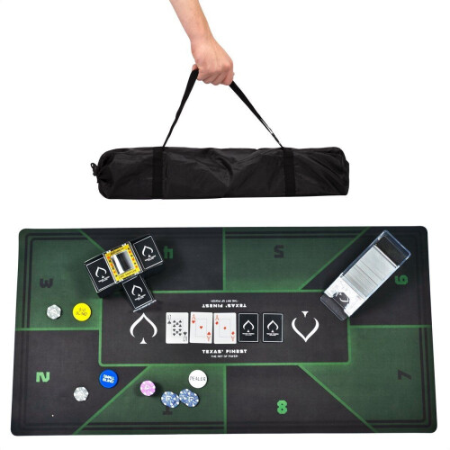 Texas'Finest Pokermat - Antislip - Groot formaat 120 cm x 60 cm - Inclusief draaghoes Tweedehands