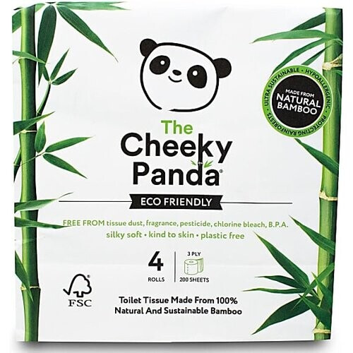 The Cheeky Panda Plasticvrij Bamboo Toiletpapier 4 rollen Tweedehands