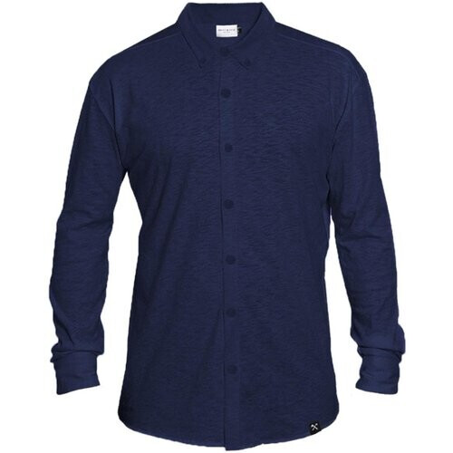 The Driftwood Tales mannen vegan Overhemd Navy Tweedehands