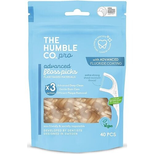 The Humble Co Floss Picks Pro Fluoride - 40stuks Tweedehands