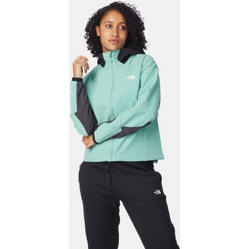 The North Face Athletic Outdoor Hoodie Softshell Jas Dames Middengroen/Donkergrijs Tweedehands