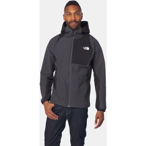 The North Face Athletic Outdoor Hoodie Softshell Jas Donkergrijs/Zwart Tweedehands