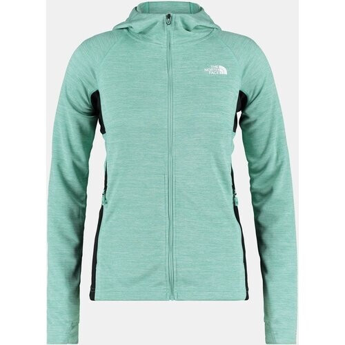 The North Face Athletic Outdoor Midlayer FZ Hoodie Fleecevest Dames Middengroen/Wit Tweedehands